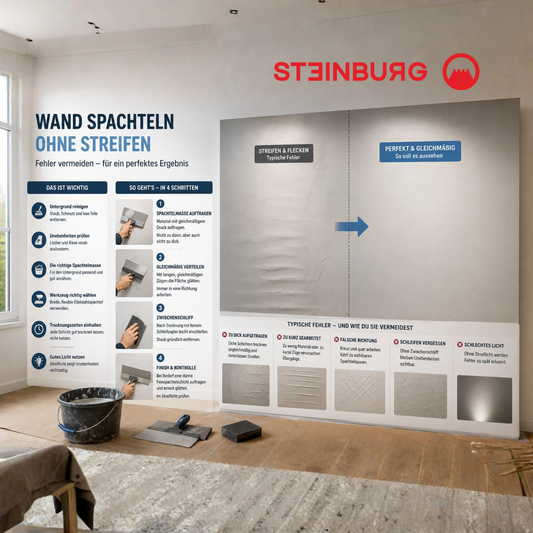 Wand spachteln ohne Streifen – Fehler vermeiden