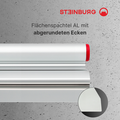 STEINBURG - "Flächenspachtel Al" Aluminium Spachtel mit abgerundeten Ecken