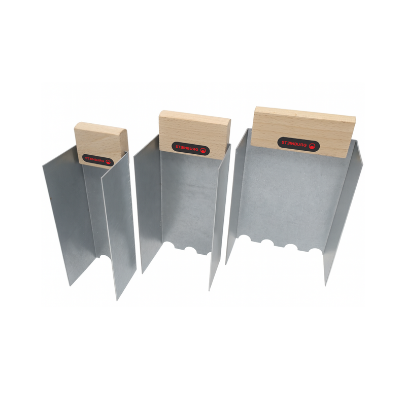 STEINBURG® Klebekellen-Set 3-teilig – Edelstahl mit Holzgriff für Ecken und Kanten