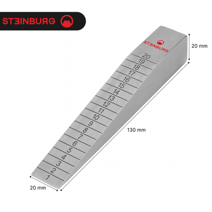 STEINBURG – "Messkeil" aus hochwertigem Aluminium | Skala 1–20 mm
