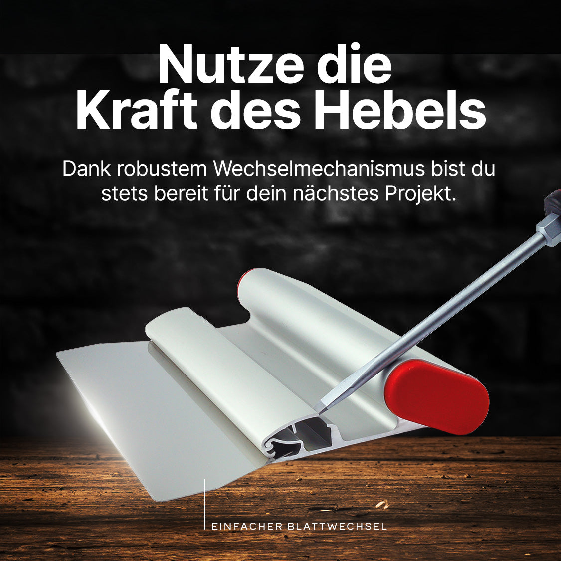 STEINBURG - "Flächenspachtel Al" Aluminium Spachtel mit spitzen Ecken