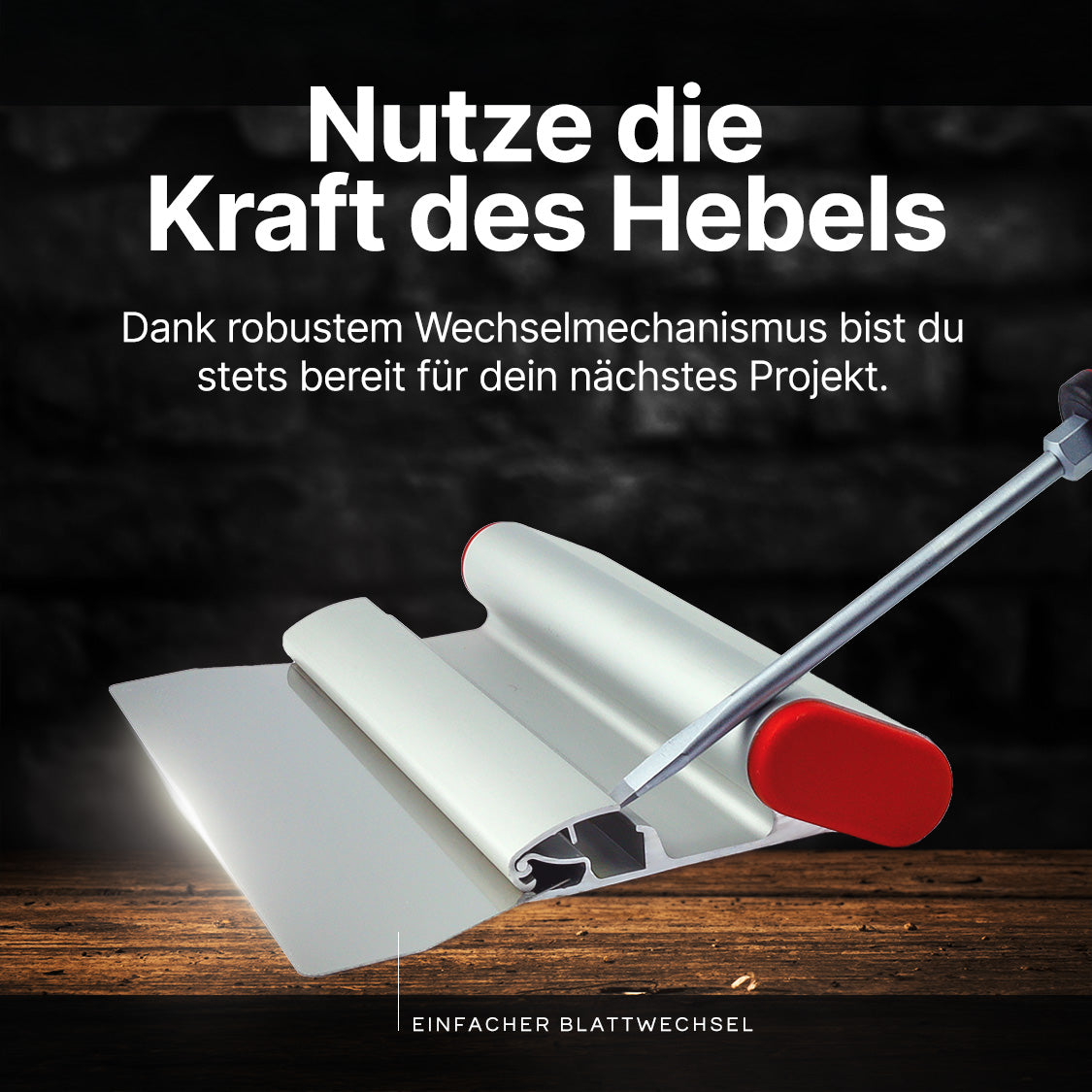 STEINBURG - "Flächenspachtel Al" Aluminium Spachtel mit abgerundeten Ecken