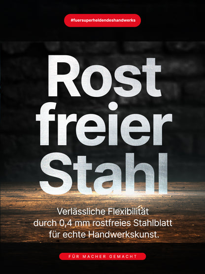 STEINBURG – „Aufstreichspachtel-Set Alu 180 mm“ mit Wechselblättern (4x4, 6x6, 8x8, 10x10 & Glattblatt)